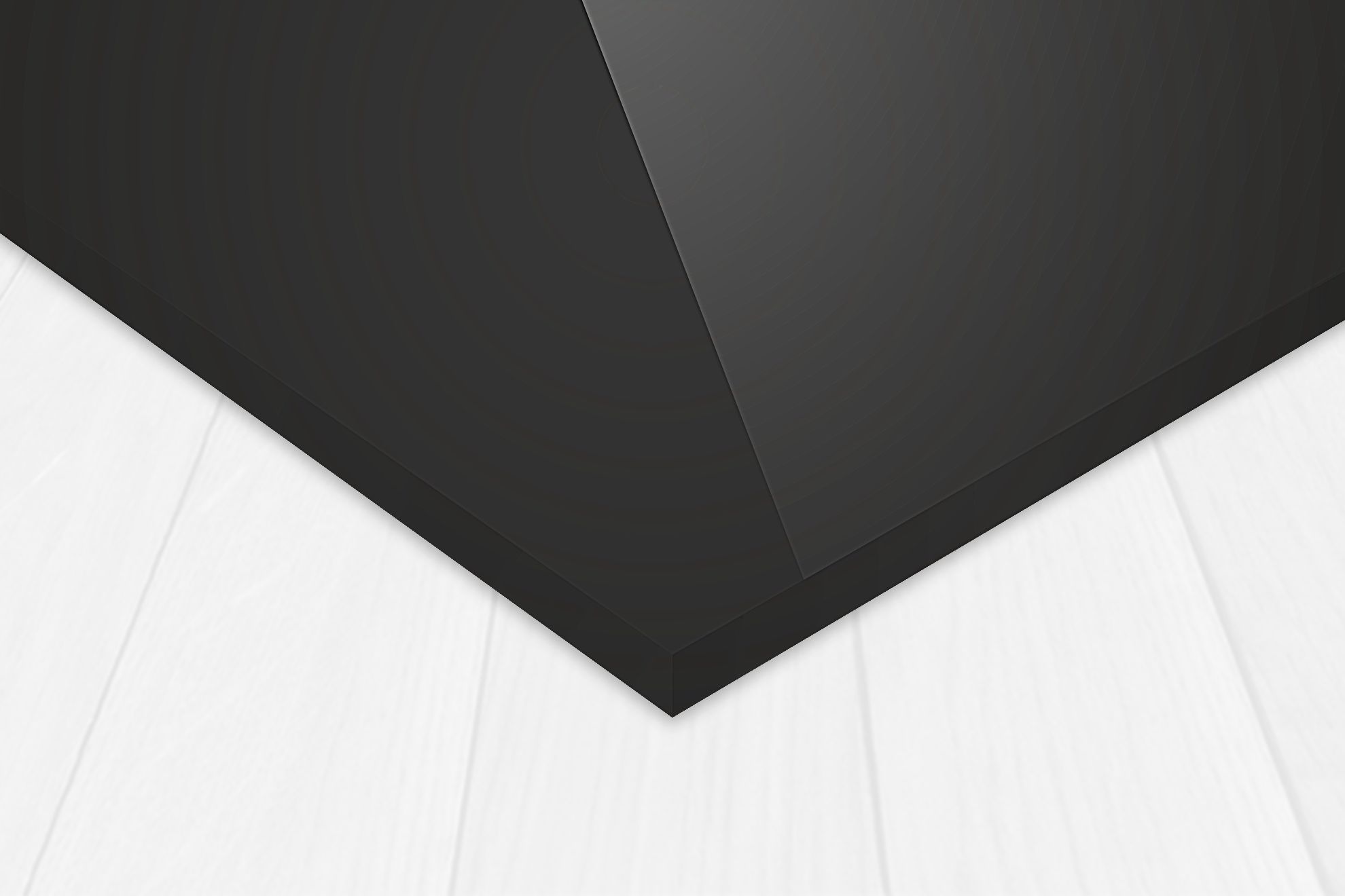 Plexiglass Nero pieno: Lastra in metacrilato colato. Durata fino a 5 anni all'esterno. Colore di riferimento PMS black.