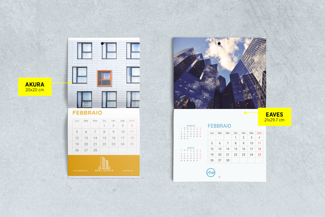 Stampa online 01 calendari punti metallici: Configura e ordina online i tuoi calendari a punto metallico su Sprint24. Omaggia i tuoi clienti e promuovi la tua azienda ogni giorno dell'anno. Conviene!