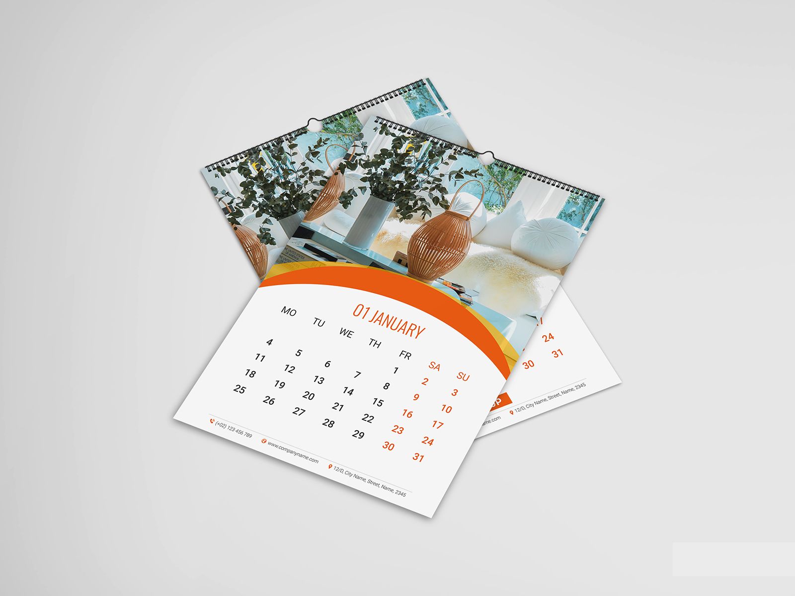 Crea calendari da parete aziendali personalizzati con design fotografico personalizzabile e layout mensile professionale. Ideali per uffici aziendali e promozione del brand. Sprint24 offre calendari stampati di elevata qualità e resistenti, progettati per spazi professionali moderni.