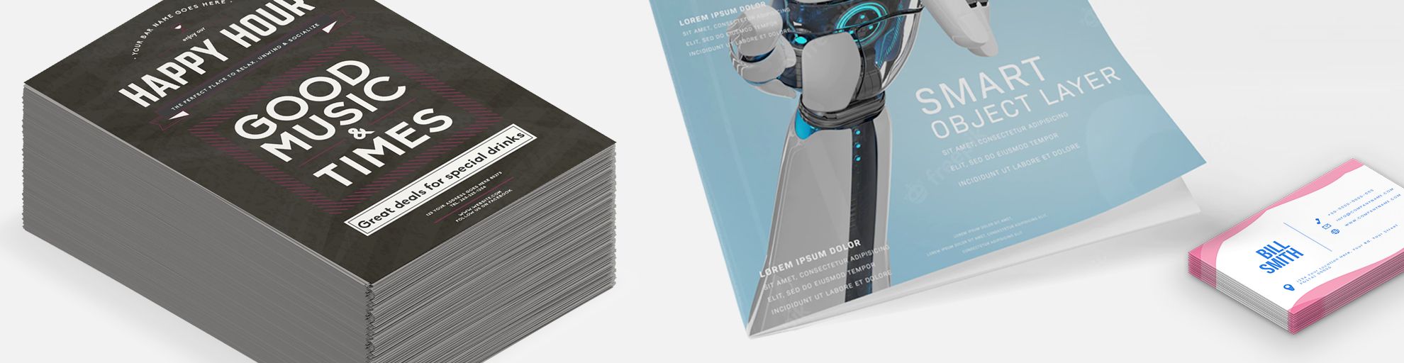 Materiali promozionali stampati professionali che includono brochure marchiate, opuscoli e quaderni pronti per la produzione veloce. Perfetto per le aziende che hanno bisogno di collateral pubblicitario e di marketing per eventi con tempi rapidi. Trasmetti il tuo messaggio con prodotti stampati di qualità in sole 24 ore.
