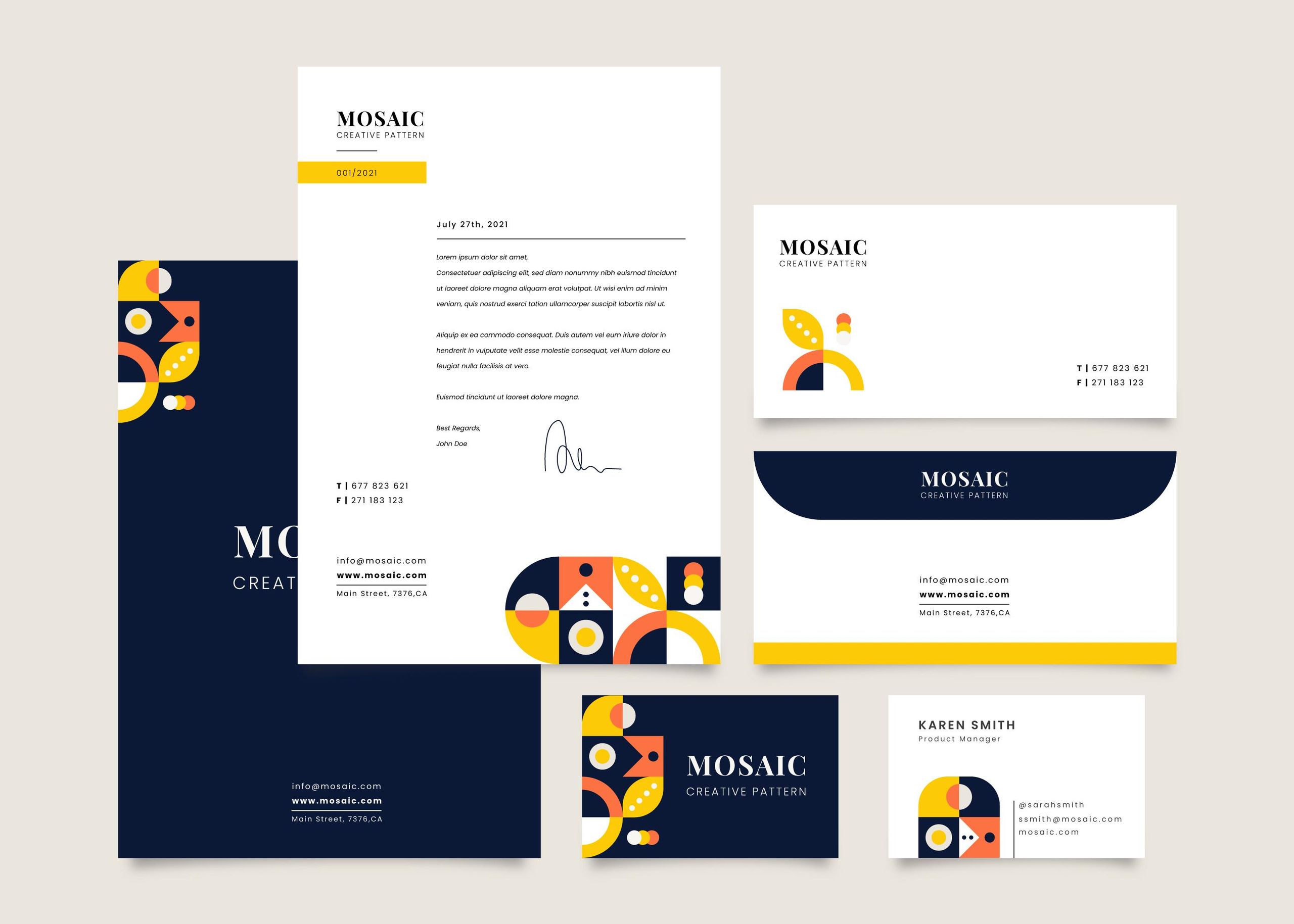 Set cartoleria professionale intestazioni biglietti da visita e buste per branding aziendale. Sprint24.