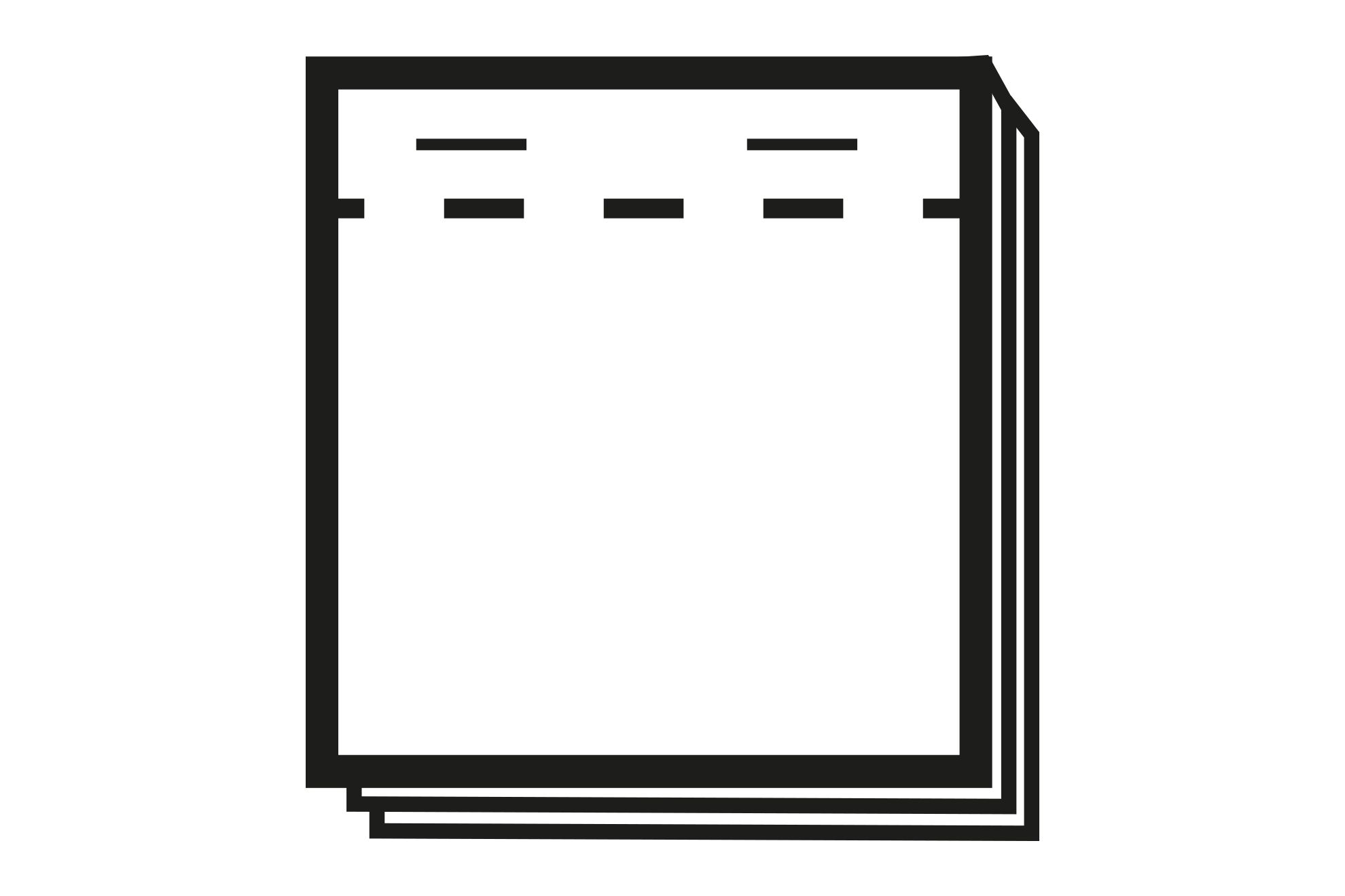 Punti metallici e perforazione: Blocco di fogli rilegati con punti metallici e perforazione a strappo. I fogli saranno rilegati secondo il senso di apertura scelto.