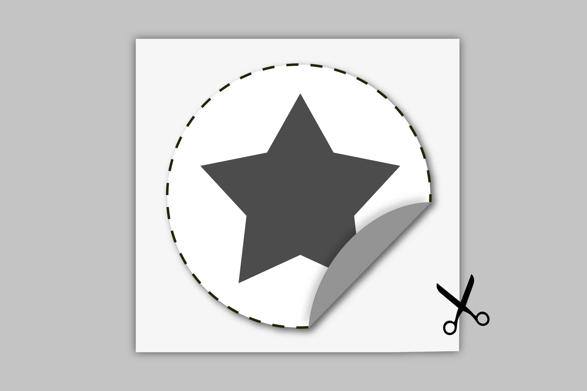 Rotondo: Gli adesivi saranno consegnati singolarmente pretagliati secondo il tracciato inviato con un bordo che ne facilita la spellicolatura.