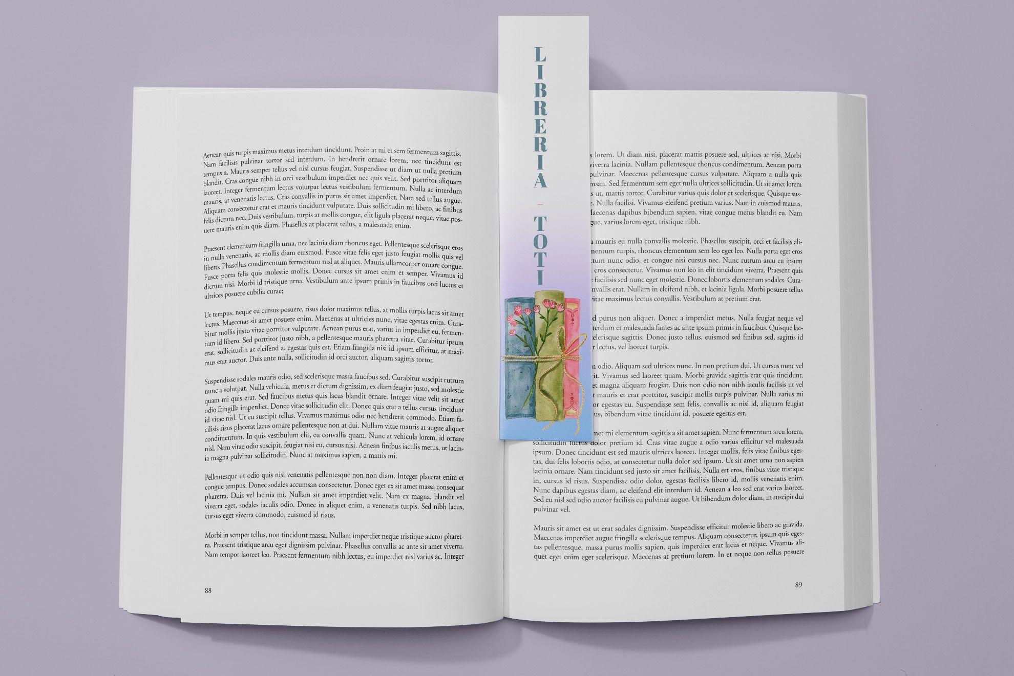 Segnalibro floreale multicolore e vivace con finitura professionale. Stampa Sprint24.