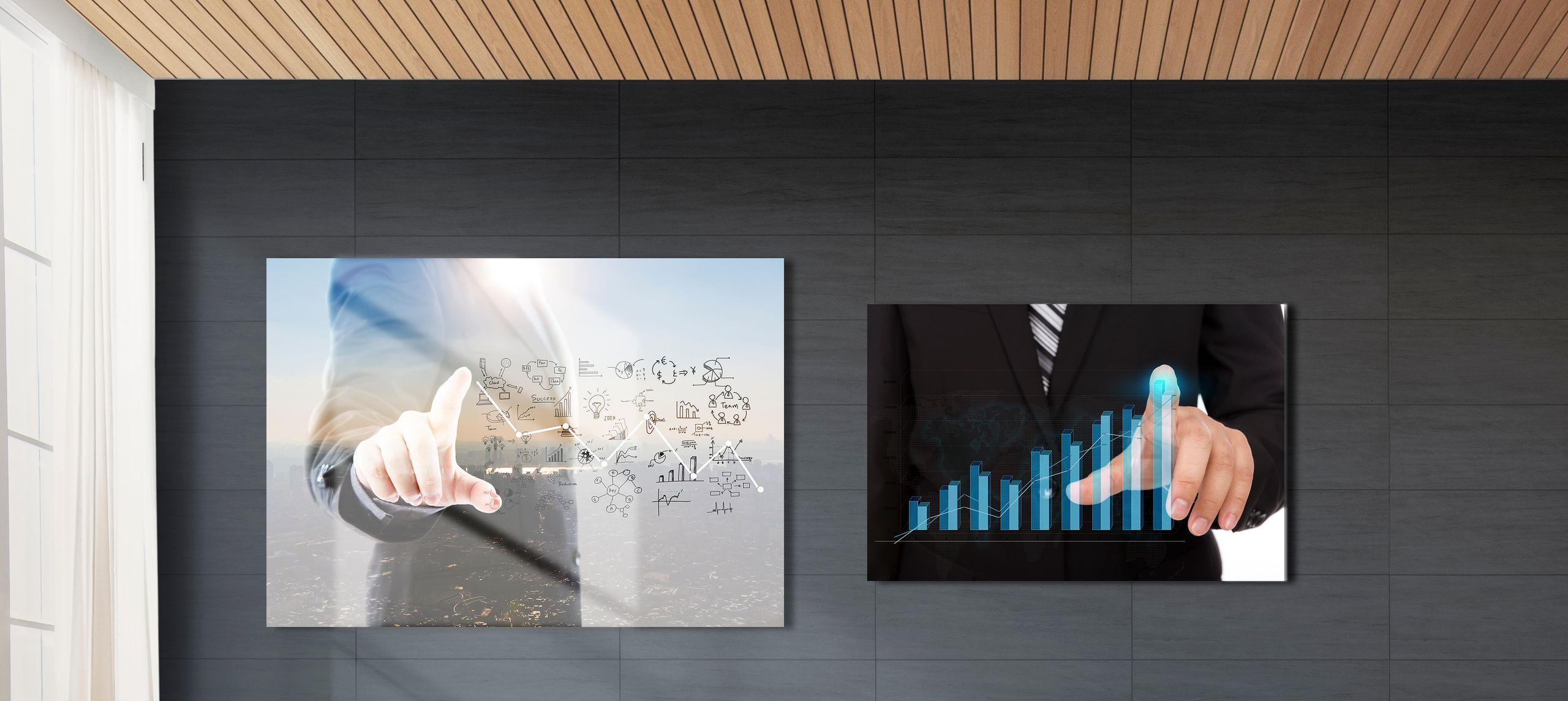 Stampe premium su supporti rigidi immagini business e dati analitici per uffici aziendali. Sprint24.