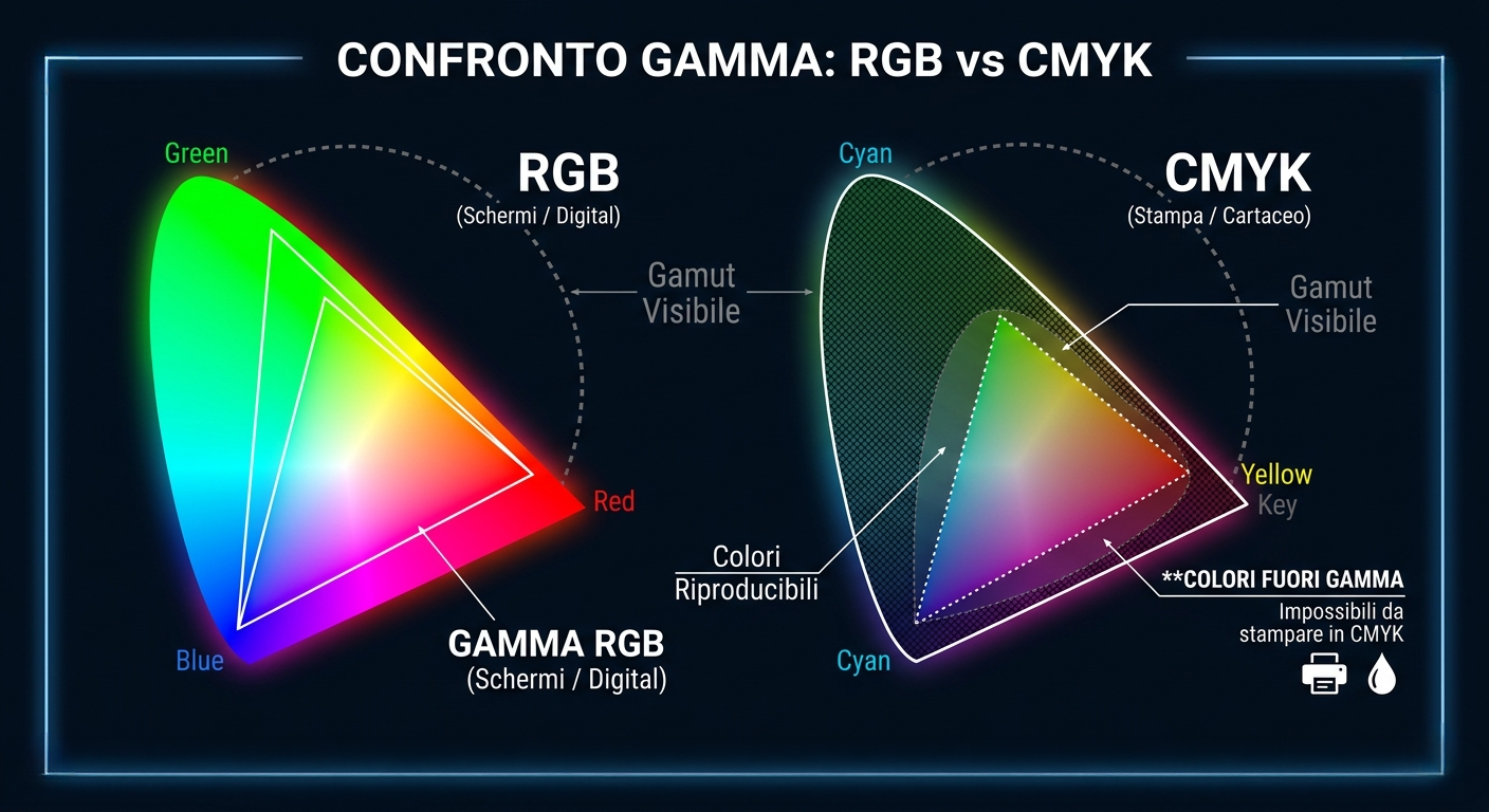 Il monitor mostra colori che la stampa non può riprodurre, e ogni volta che un file digitale deve diventare carta stampata serve un passaggio: **convertire RGB in CMYK online** o tramite software professionale. I due modelli rappresentano i colori in modo diverso e la trasformazione comporta sempre delle scelte. Capire come avvengono queste scelte — e quali strumenti permettono di controllarle da…