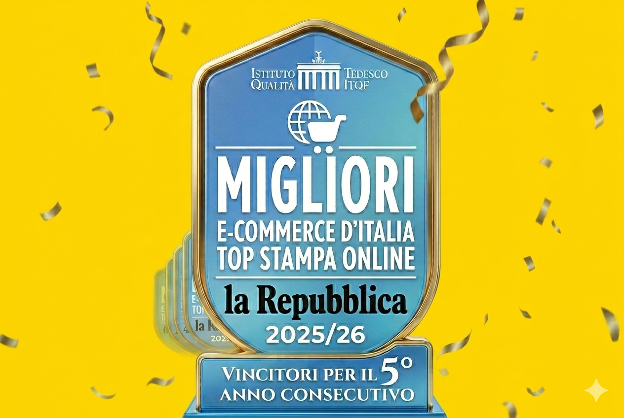 Sprint24: migliore tipografia online, Top Shop ITQF 2025: Sprint24 è Top Shop ITQF per il quinto anno consecutivo. Scopri i punteggi, le recensioni e perché è una tipografia online affidabile e sicura.