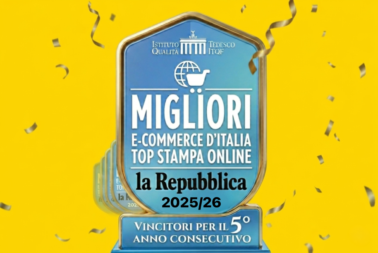 Sprint24 è Top Shop ITQF per il quinto anno consecutivo. Scopri i punteggi, le recensioni e perché è una tipografia online affidabile e sicura.