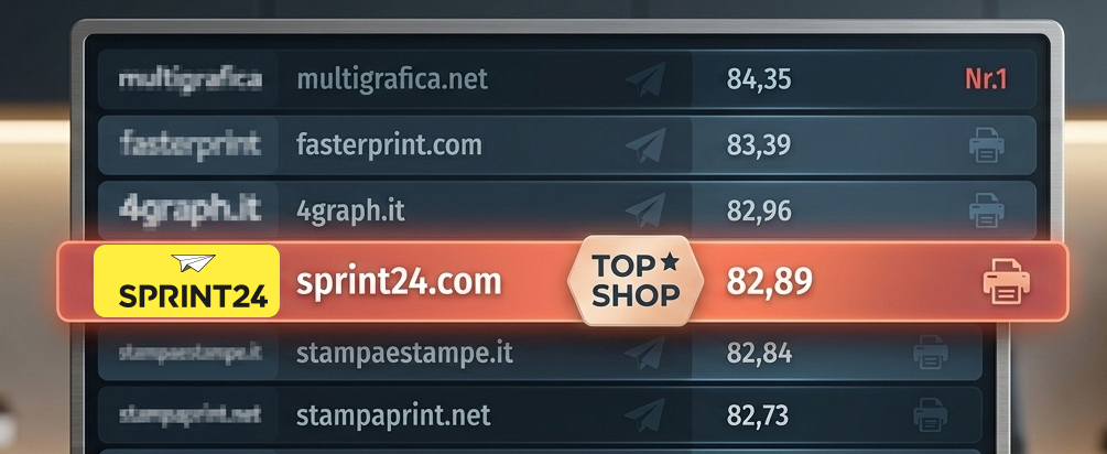 Nell'edizione 2025/26, Sprint24 ha ottenuto un **punteggio complessivo di 82,89/100**, con **50 punti su 50 dalla valutazione degli esperti** — il massimo assoluto raggiungibile in questa componente.

Il risultato non riguarda una sola categoria: Sprint24 ha ottenuto il punteggio pieno in **tutte e cinque le aree di analisi**.

### Funzionalità della ricerca — 11/11

Il sito è stato valutat…