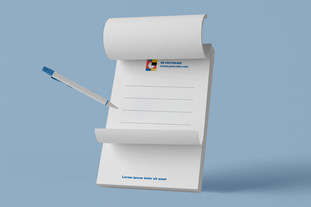 Blocco note personalizzato logo marchio pagine rigate con penna per regalo aziendale. Sprint24.