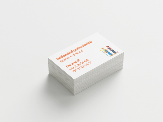 Biglietti da visita professionali per imbianchini che dimostrano il design personalizzato e la stampa a colori vivaci. Sprint24 offre biglietti da visita personalizzati di alta qualità con grafica nitida e finiture professionali ideali per gli imprenditori di verniciatura. Distinguiti con biglietti dipinti personalizzati che rappresentano la tua attività di pittura con chiarezza e stile.