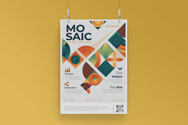 Questo poster A3 stampato professionalmente esemplifica la stampa di design personalizzato di alta qualità per il marketing del marchio. Con motivi geometrici vibranti e layout moderni, è ideale per campagne promozionali, presentazioni aziendali e display murali creativi. Stampato con precisione del colore e consegna garantite per una comunicazione del marchio di grande impatto.