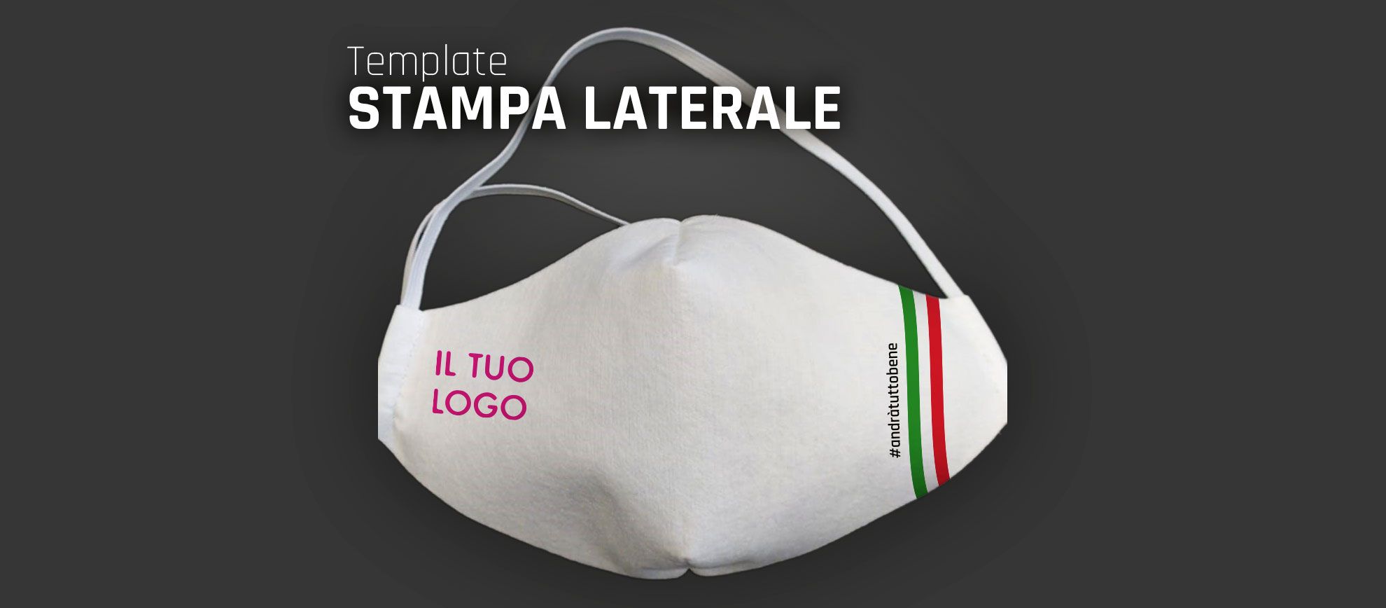 Stampa online Slide mascherina tessuto stampa laterale Stampa online Slide mascherina tessuto stampa laterale