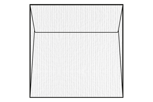 Acquerello Bianco, strip, taglio quadro: 17x17 cm: Carta naturale di pura cellulosa certificata FSC. Superficie: goffrata con righe parallele. Produttore: Fedrigoni