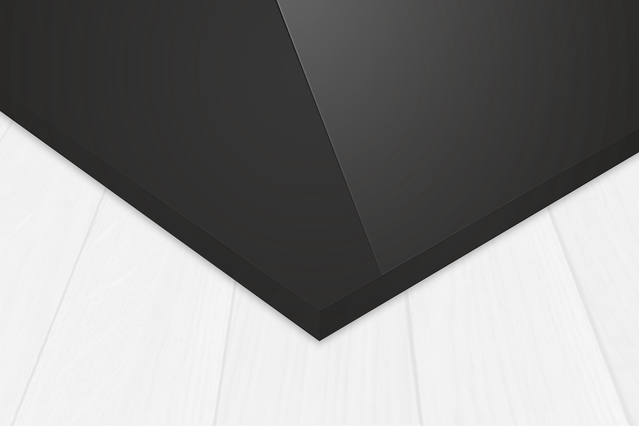 Plexiglass Nero pieno: 1 cm: Lastra in metacrilato colato. Durata fino a 5 anni all'esterno. Colore di riferimento PMS black.