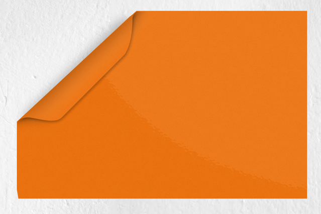 Pvc lucido Arancione: Adesivo acrilico a base solvente, di tipo monomerico calandrato. Colla permanente con appiccicosità immediata. Adatto alla generalità delle superfici piane (ec…