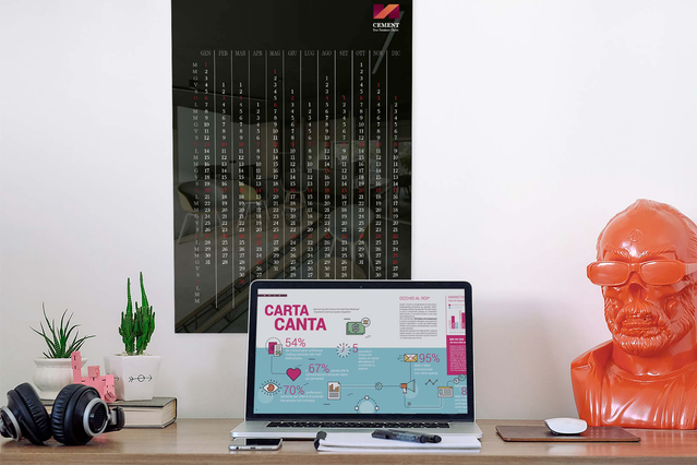 Stampa online Calendario Poster Cement: Configura e ordina online il tuo calendario poster su Sprint24: personalizza la tua stanza e omaggia i clienti con un oggetto utile e originale. Conviene!